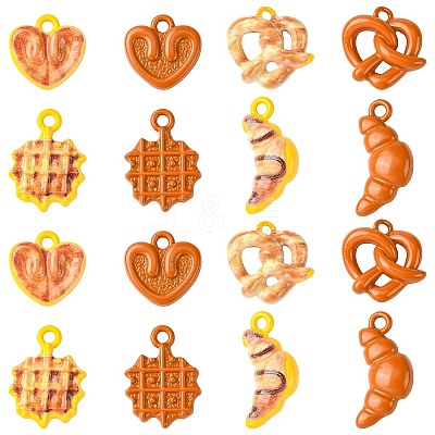 40Pcs 8 Styles Baking Paint Alloy Charms ENAM-CJ0007-06-1