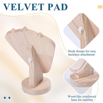 Bust Shaped Wooden Necklace Display Stands NDIS-WH0003-018A-1