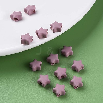 Spray Painted Acrylic Beads X-MACR-S373-45-O03-1