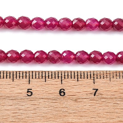 Lab Grown Red Corundum Beads Strands G-Z123-A01-4mm-1