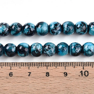 Baking Paint Glass Beads X1-DGLA-N003-8mm-A08-1