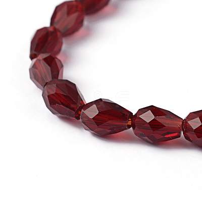 Faceted Drop Glass Bead Strands X-EGLA-E010-5x7mm-06-1