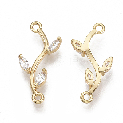 Brass Micro Pave Cubic Zirconia Links connectors KK-S354-120-NF-1