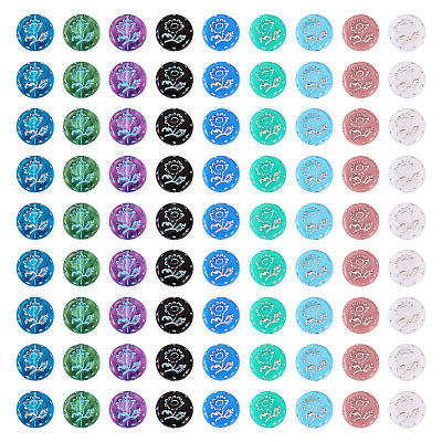 90Pcs 9 Style Opaque & Transparent Acrylic Beads MACR-TA0001-45-1