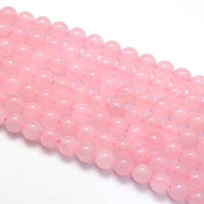 Natural Rose Quartz Round Beads Strands G-O047-04-6mm-1