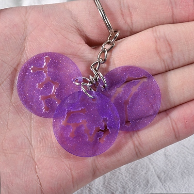 Twelve Constellations Round Pendants Silicone Molds LS-DIY-G073-01-1
