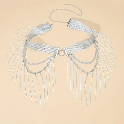 Alloy Crystal Rhinestone Layered Tassel Waist Belly Chains for Women FS-WGA9AD1-01-1