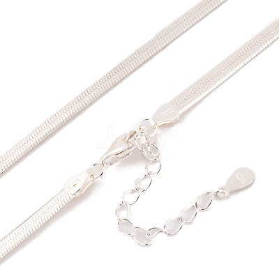 925 Sterling Silver Snake Chain Necklaces NJEW-P300-01A-S-1