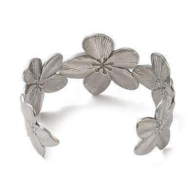 Non-Tarnish 304 Stainless Steel Open Cuff Bangles X-AJEW-Z009-06D-P-1