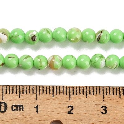 Assembled Synthetic Stone and Trochus Shell Beads Strands G-B128-08A-07-1