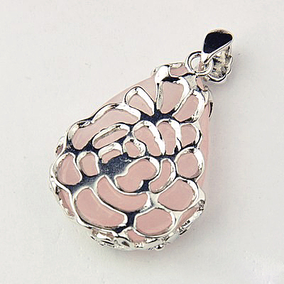 Natural Rose Quartz Pendants X-G-Q266-1