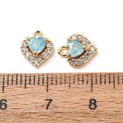 Valentine's Day Brass Micro Pave Cubic Zirconia Charms CU-K002-38G-G-1