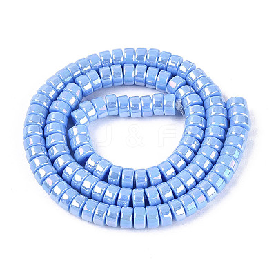 AB Color Plated Opaque Glass Beads Strands GLAA-T026-3x6mm-P07-1