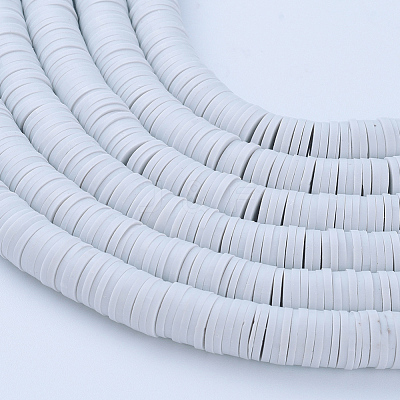 Flat Round Handmade Polymer Clay Beads CLAY-R067-8.0mm-39-1