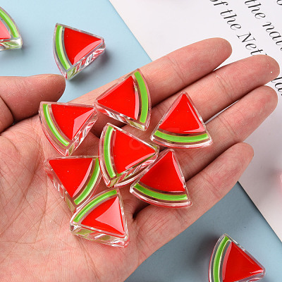 Transparent Enamel Acrylic Beads X-TACR-S155-001F-1