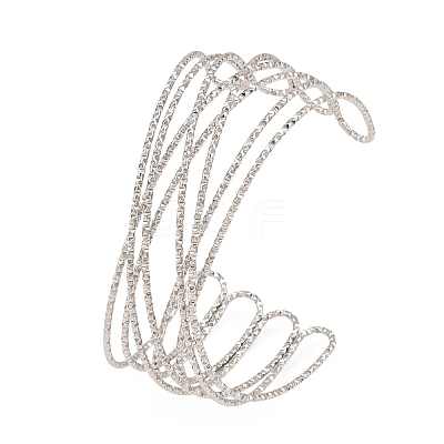 304 Stainless Steel Cuff Bangles for Women BJEW-Z155-05P-1