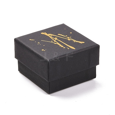 Square Hot Stamping Cardboard Jewelry Packaging Boxes CON-FS0001-08A-1