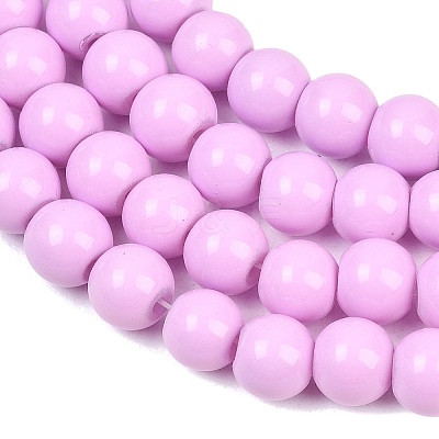 Painted Glass Bead Strands LS-DGLA-S071-8mm-B38-1-1