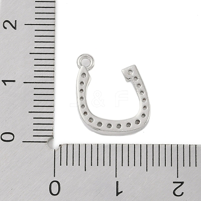 Rack Plating Brass Micro Pave Clear Cubic Zirconia Pendants KK-A224-03L-P-1