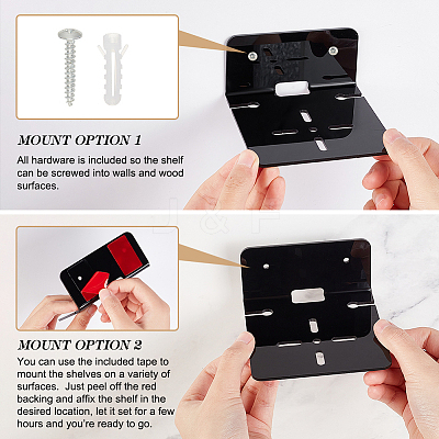 Acrylic Wall-Mounted Adhesive Camera Display Shelf with Iron Screw ODIS-WH0002-86A-1