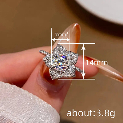 Brass Micro Pave Clear Cubic Zirconia Finger Rings WGB381F-01-1