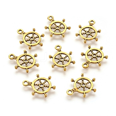 Tibetan Style Alloy Helm Pendants TIBEP-S257-AG-LF-1