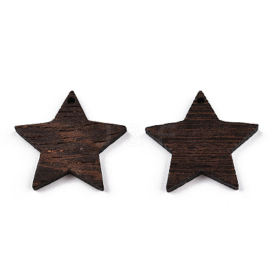 Natural Wenge Wood Pendants WOOD-T023-80-1