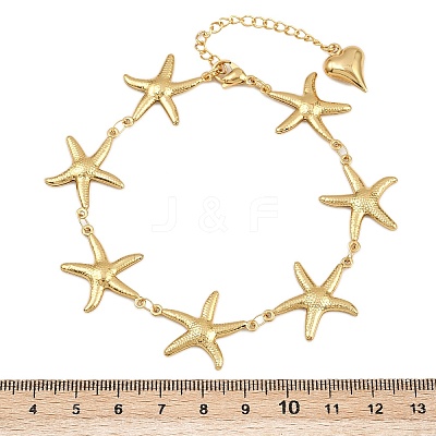 Beach 304 Stainless Steel Shell Sea Animals Link Chain Bracelets BJEW-D359-15D-G-1