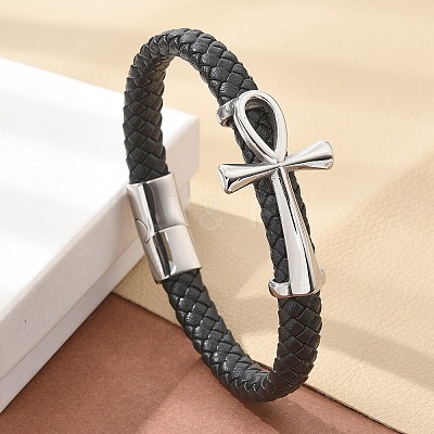 Braided Microfiber Leather Cord Bracelets BJEW-Q010-05A-1