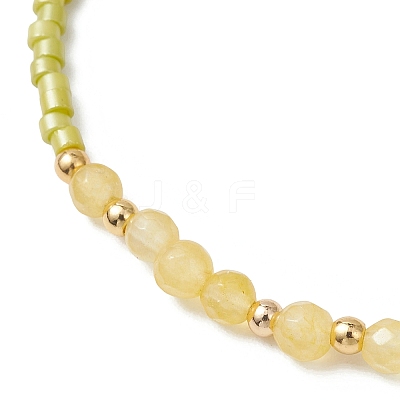 12Pcs Glass Seed Bead & Natural Mixed Gemstone Beads Bracelets for Women BJEW-MZ00311-1