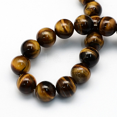 Natural Tiger Eye Round Beads Strands X-G-S177-14mm-1