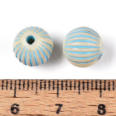 Painted Opaque Acrylic Beads OACR-T029-02G-1