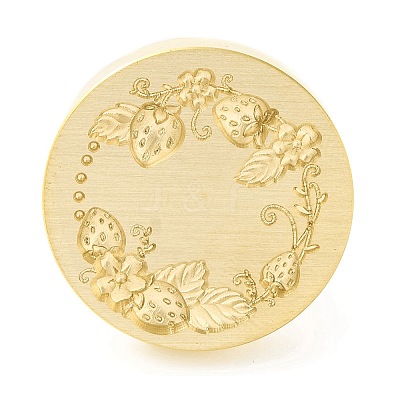 Golden Tone Round Wax Seal Brass Stamp Heads LS-AJEW-Z034-01G-04-1