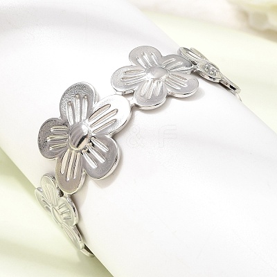 25MM 304 Stainless Steel Hollow Flower Cuff Bangles for Women SA-CBAB767-30P-1