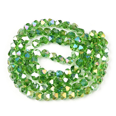 Electroplate Transparent Glass Beads Strands X-EGLA-T019-06D-1