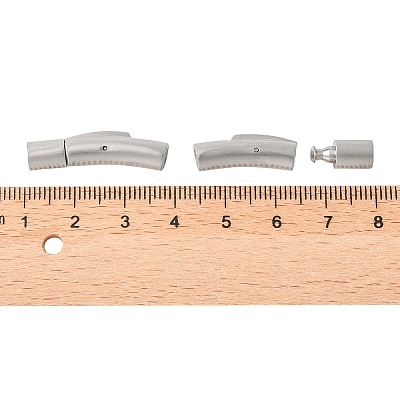 Tarnish Resistant Column 304 Stainless Steel Matte Bayonet Necklace Clasps LS-STAS-I013-4mm-A-1