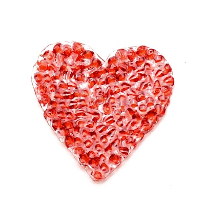 Heart Glitter Hotfix Rhinestone DIY-WH0268-17C-1