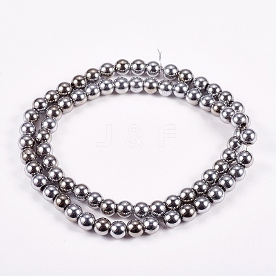 Electroplate Non-magnetic Synthetic Hematite Beads Strands G-J169A-6mm-02-1