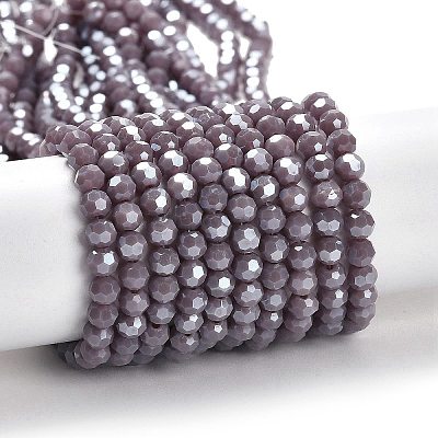 Electroplate Opaque Glass Beads Strands X-EGLA-A035-P4mm-A11-1