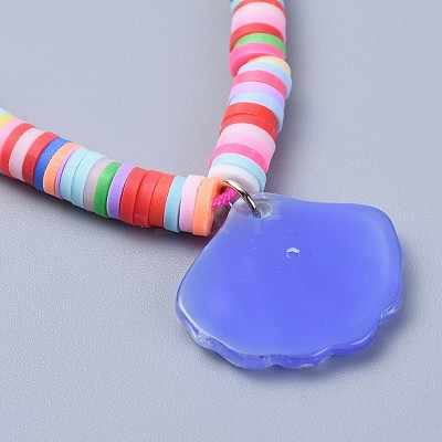 Handmade Polymer Clay Heishi Beads Kids Braided Bracelets BJEW-JB04319-M-1
