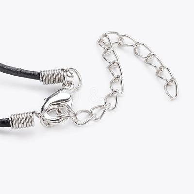 Cowhide Leather Cord Pendant Necklaces NJEW-JN01983-1