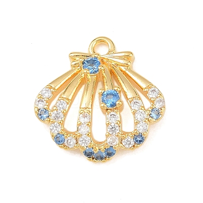 Brass Micro Pave Cubic Zirconia Pendants KK-Z133-03G-02-1
