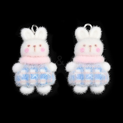 Flocking Opaque Resin Pendants RESI-P053-04B-P-1