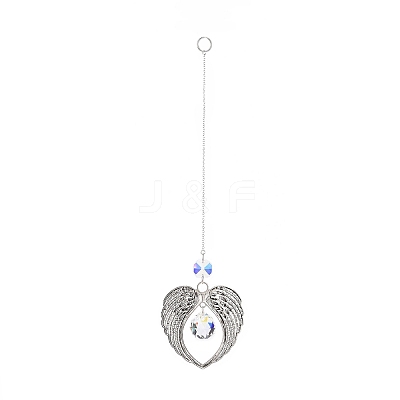 Wing Alloy Big Pendants Decoration HJEW-JM00860-1