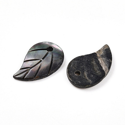 Natural Black Lip Shell Carved Pendants SHEL-N036-20-1