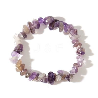 Natural Amethyst Chips Bead Stretch Bracelets for Women Men CI5318-20-1