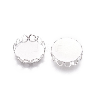 Tarnish Resistant 316 Surgical Stainless Steel Lace Edge Bezel Cups X-STAS-I118-07P-02-1