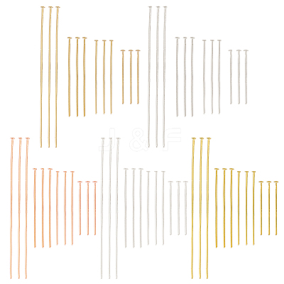 200Pcs 20 Styles Brass Flat Head Pins KK-BC0009-19-1
