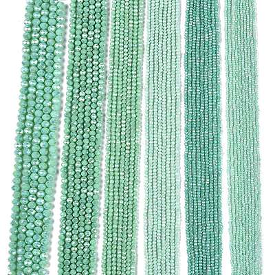 Electroplate Glass Beads Strands EGLA-A044-P6mm-B14-1