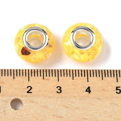 Transparent Resin Rondelle European Beads RESI-S023-25-1